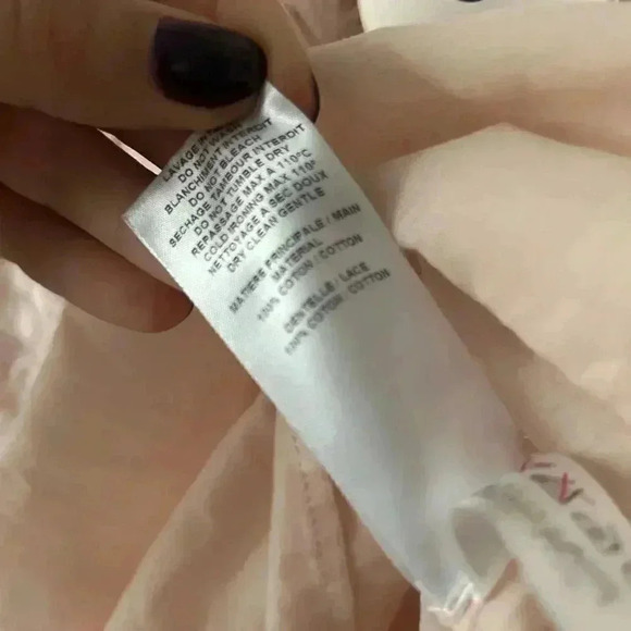 NWT See By  Chloé Layered Guipure Lace Cotton Mini Dress Pastel Blush Pink 6 - Picture 9 of 12